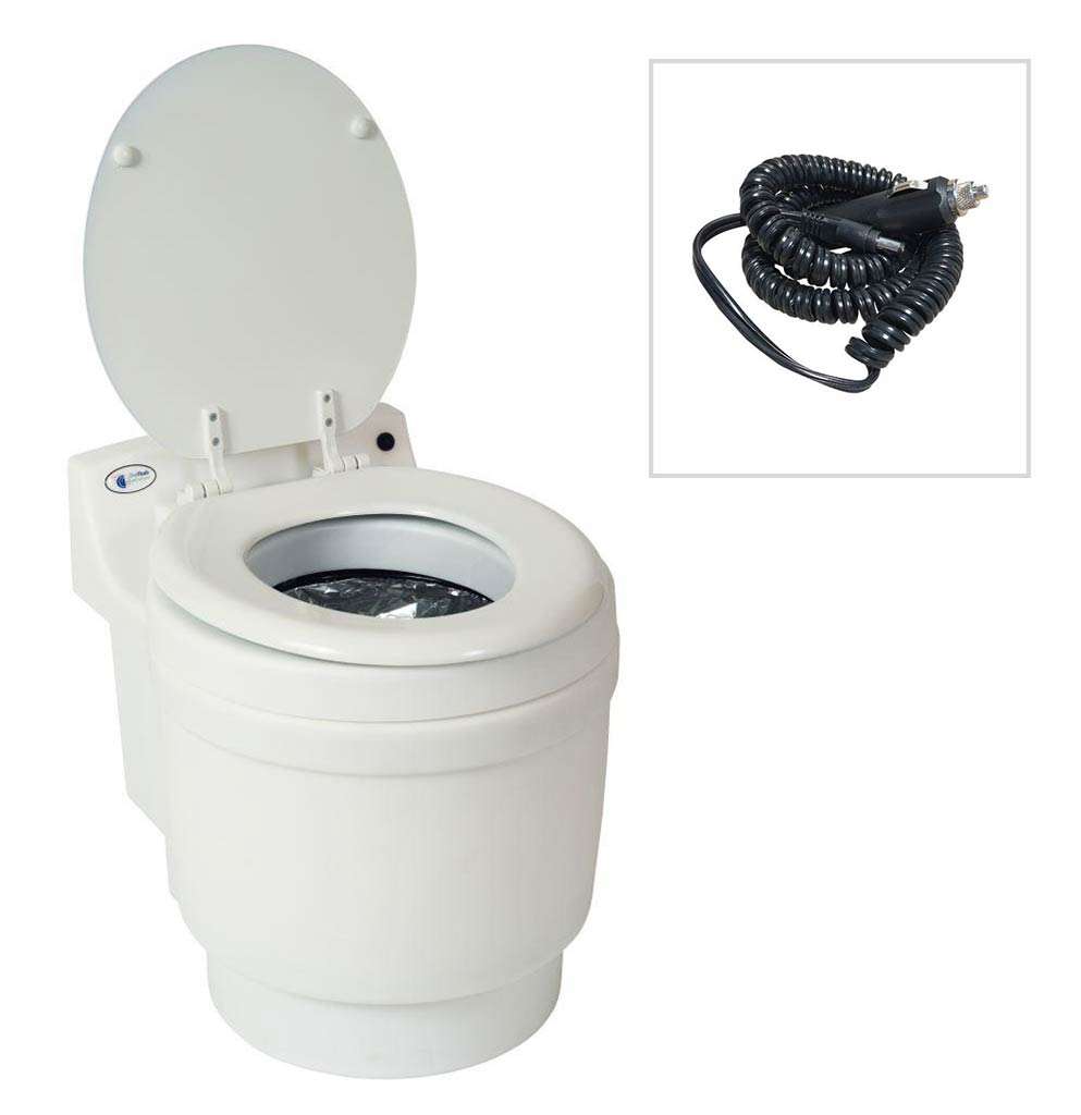 Laveo Dry Flush Portable Toilet with Car Adapter Plug